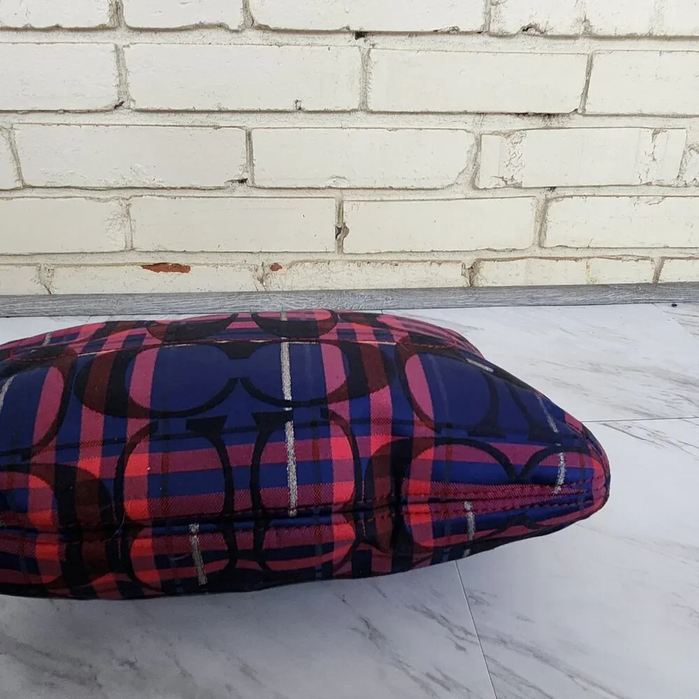 New Rare Coach Poppy Tartan Signature C's Plaid Shoulder Bag